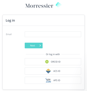 Log in panel with ORCID Option
