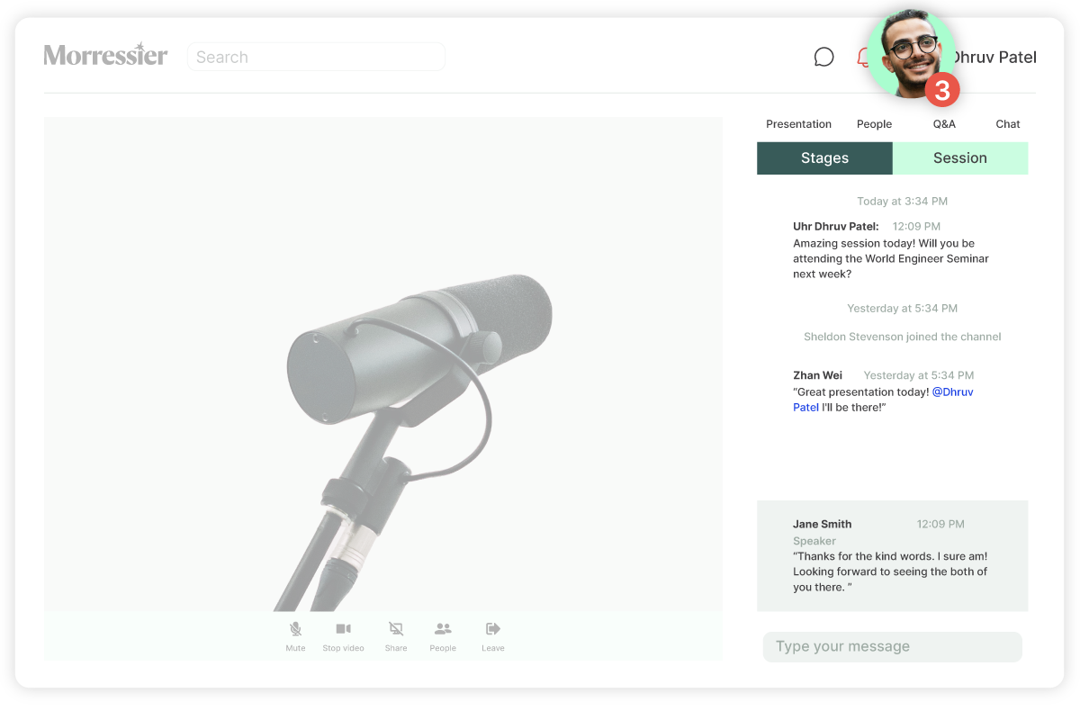 in-platform emails and message